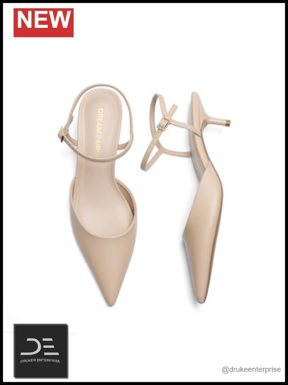 Kitten Heels Slingback Pumps Pointed Toe Low Heels Wedding Party Office Shoes